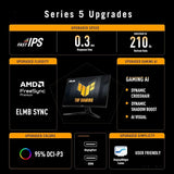 Asus tuf gaming 27” 1440p monitor (vg27aql5a) – qhd (2560 x 1440) 210hz 0.3ms