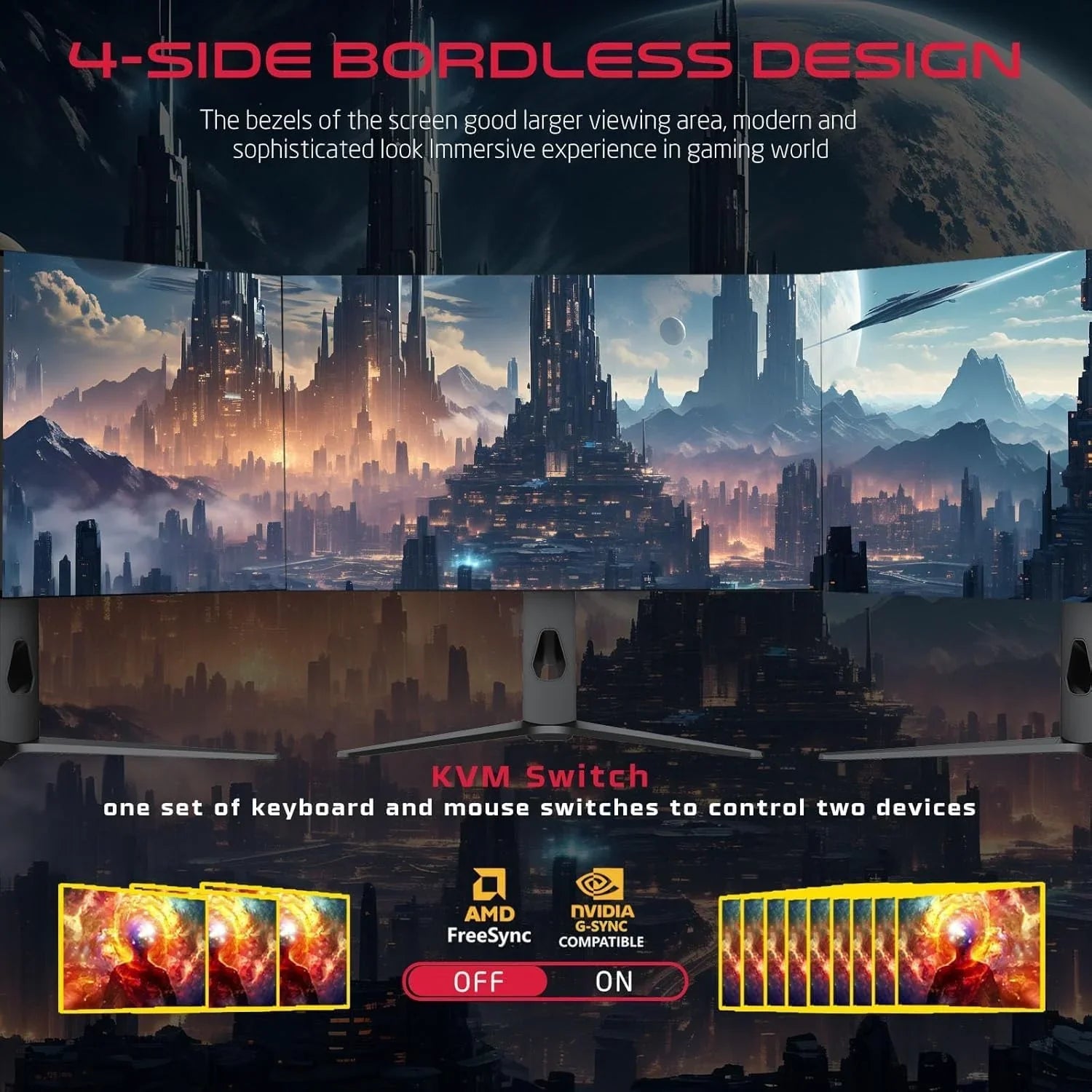 Gameon 27’’ black oled qhd gaming monitor 240hz 0.03ms hdmi 2.1 (supports ps5)