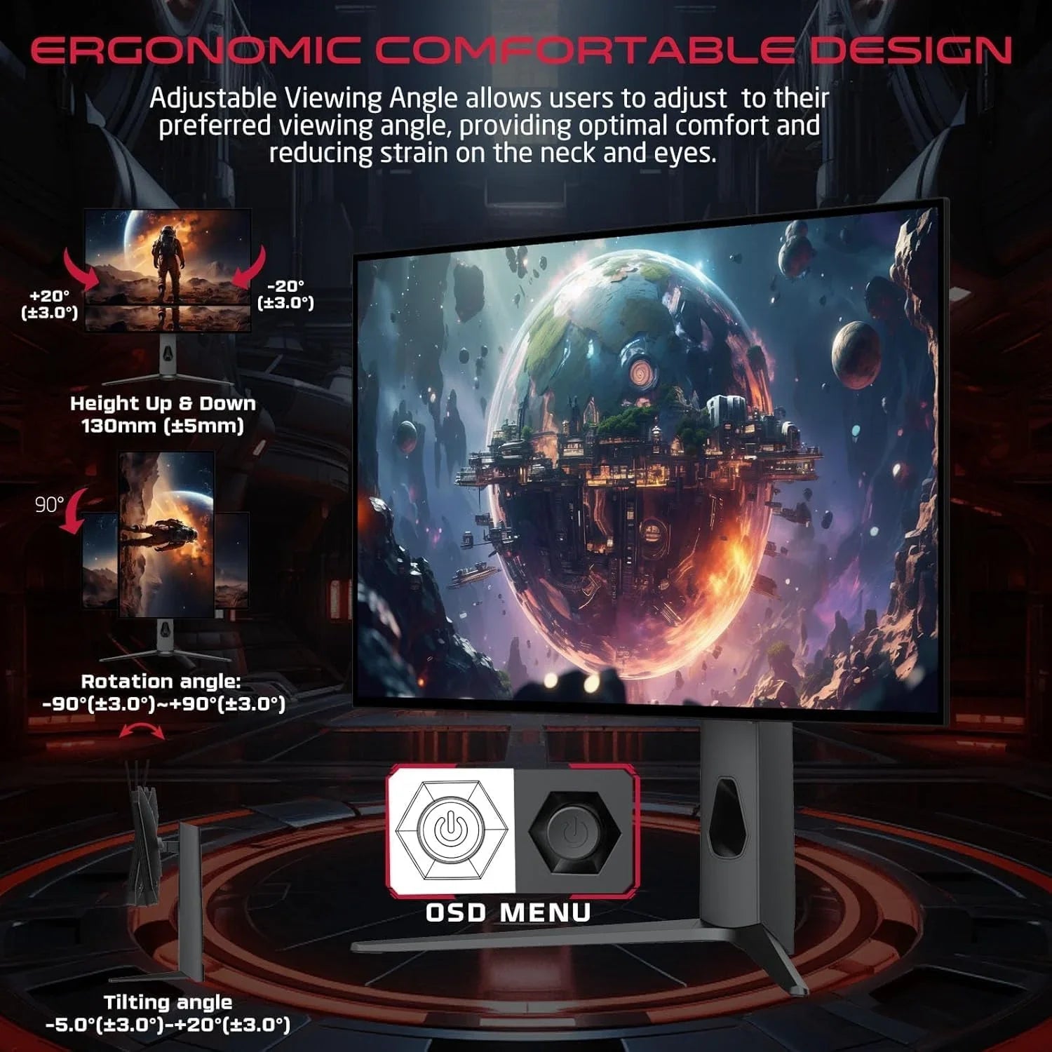 Gameon 27’’ black oled qhd gaming monitor 240hz 0.03ms hdmi 2.1 (supports ps5)
