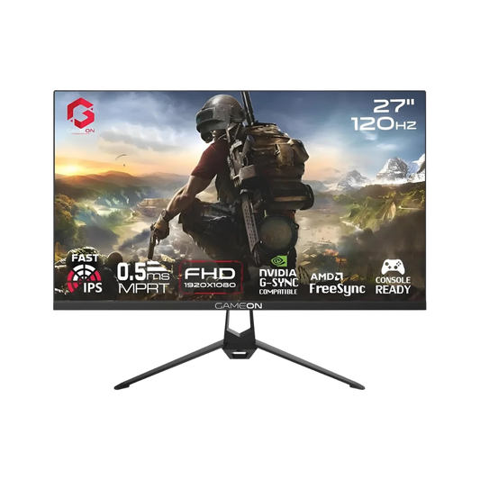Gameon 27 inch gaming monitor - fhd 1080p computer monitor 120hz ips 1ms