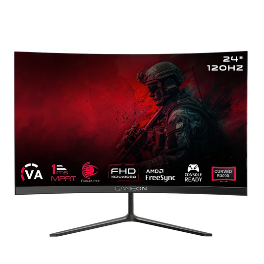 Gameon goc24f120va pro series 24’’ fhd 120hz mprt 1ms hdmi 2.1 va panel curved