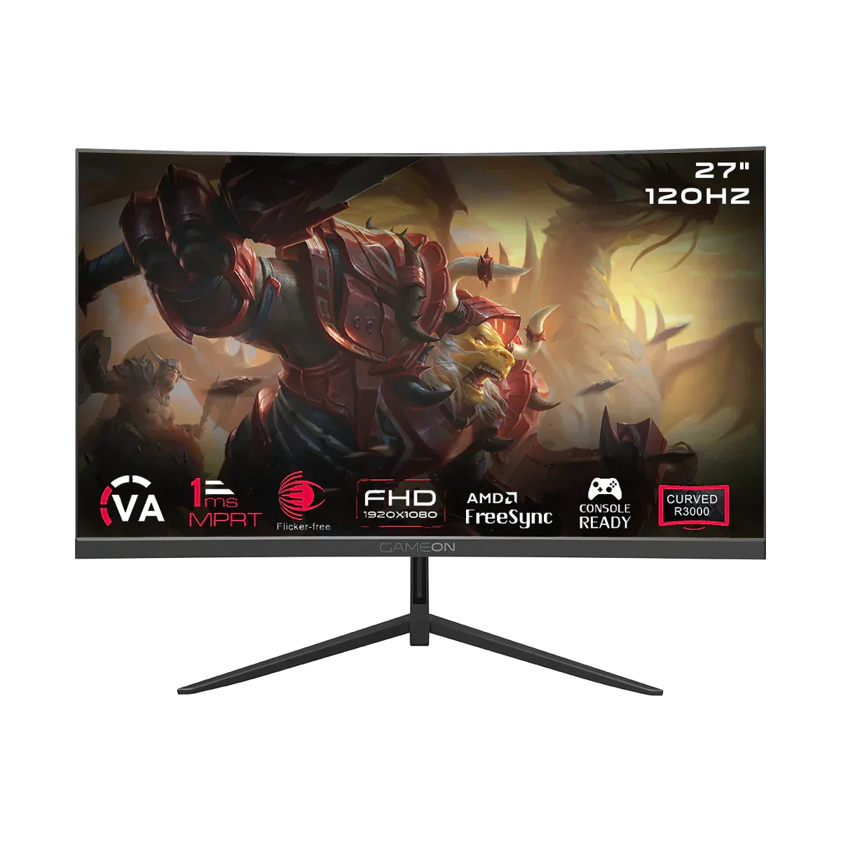Gameon goc27f120va pro series 27’’ fhd 120hz mprt 1ms hdmi 2.1 va panel curved
