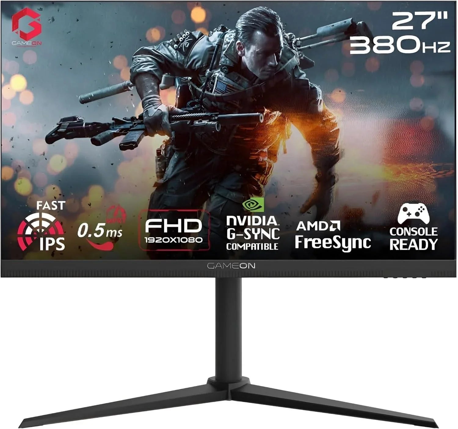 Gameon gomp27fhd380ips midnight pro series 27’’ fhd 380hz mprt 0.5ms hdmi 2.1
