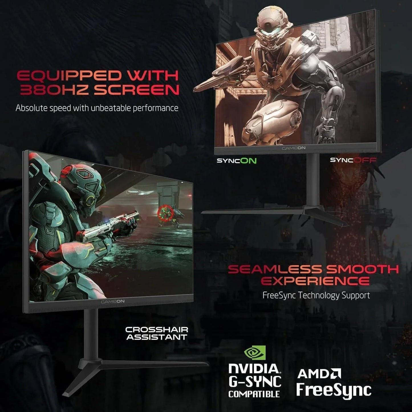 Gameon gomp27fhd380ips midnight pro series 27’’ fhd 380hz mprt 0.5ms hdmi 2.1