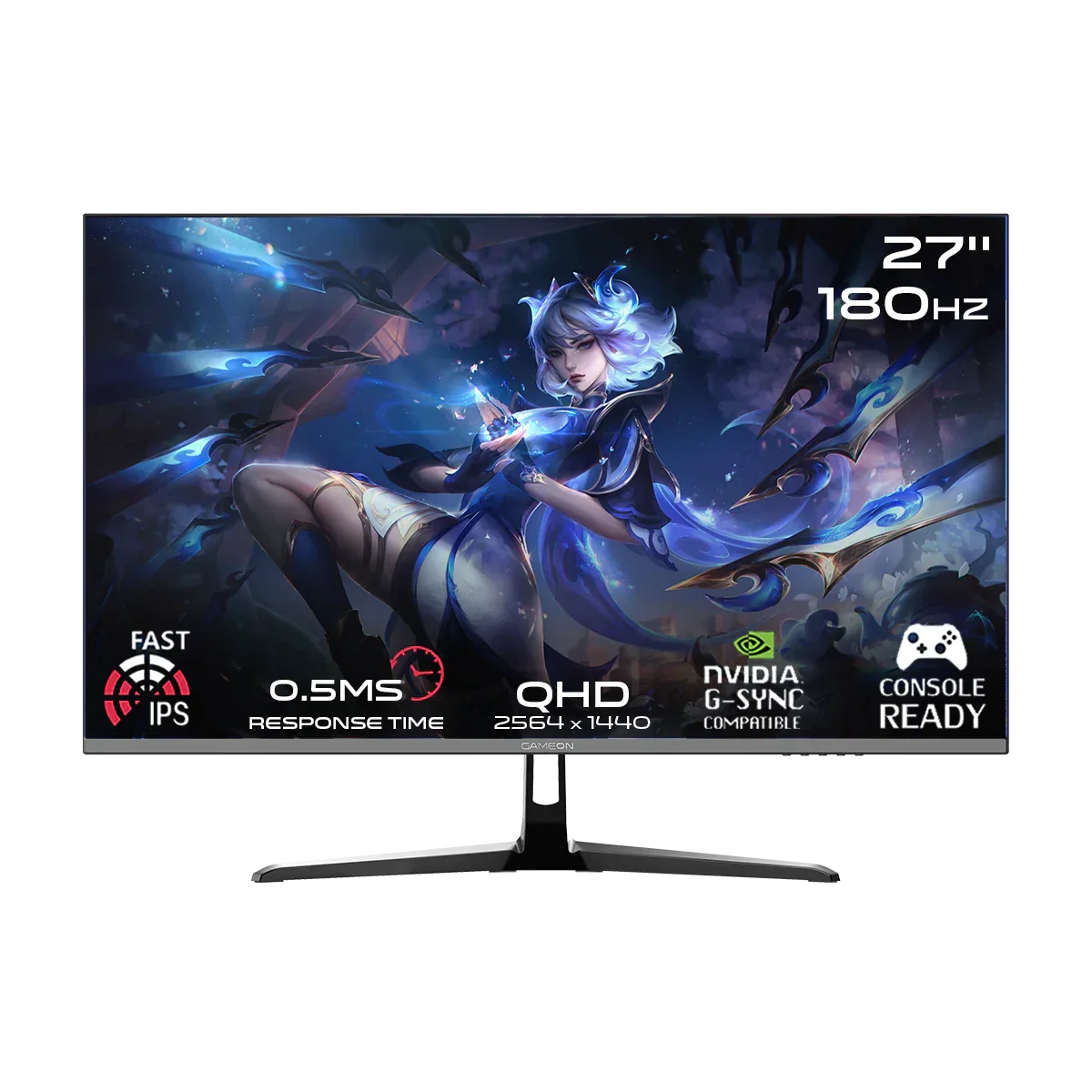 Gameon gops27qhd180ips pro series 27’’ qhd 180hz mprt 0.5ms hdmi 2.1 fast ips