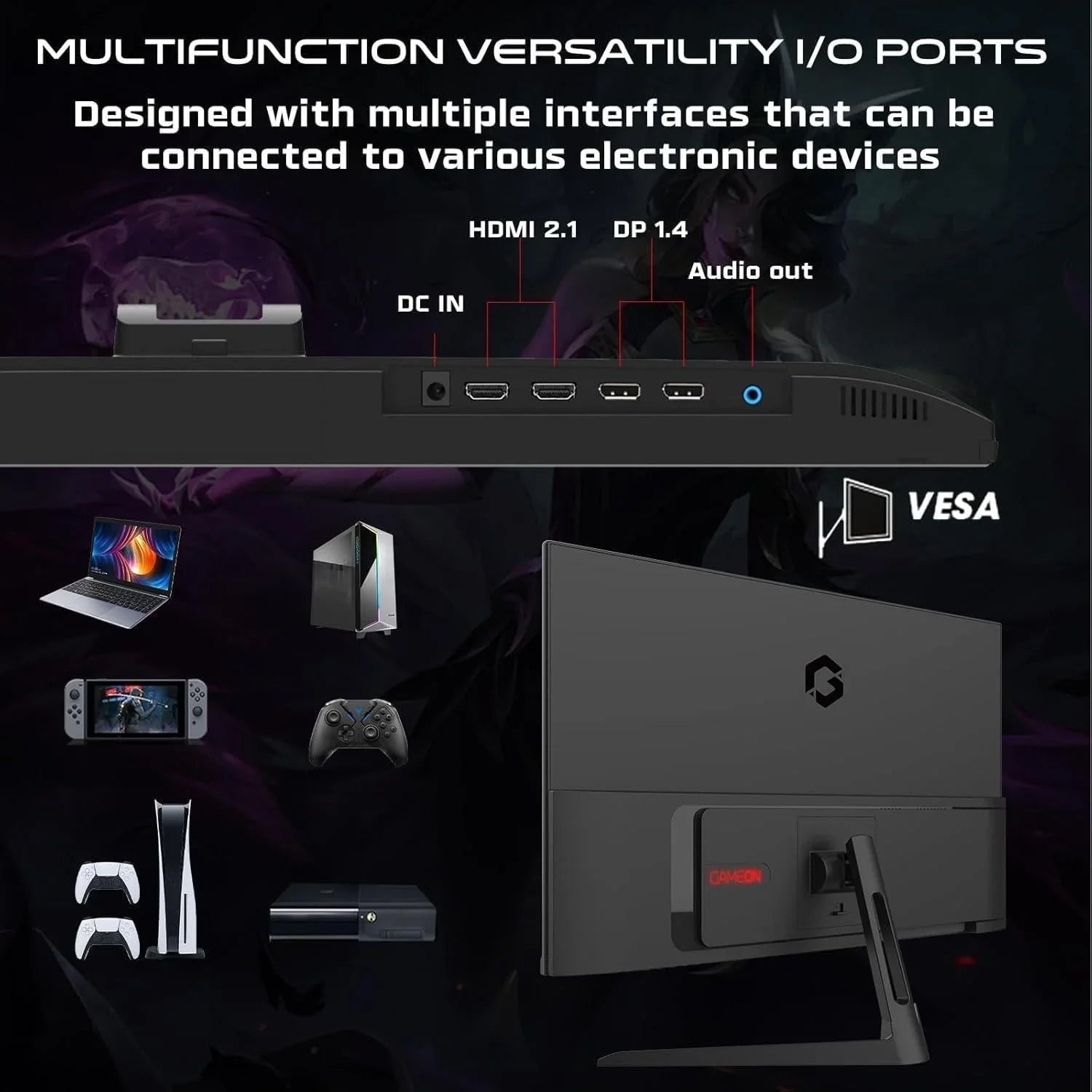 Gameon gops27qhd180ips pro series 27’’ qhd 180hz mprt 0.5ms hdmi 2.1 fast ips