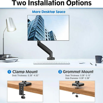 Redragon gmk914 single monitor mount stand - gas spring adjustable arms tv &