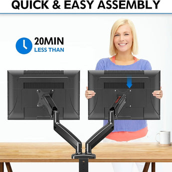 Redragon gmk915 dual monitor mount stand - gas spring adjustable arms with vesa