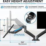 Redragon gmk915 dual monitor mount stand - gas spring adjustable arms with vesa