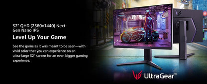 Lg 32gq850-b 32” ultragear™ qhd nano ips with atw 1ms 240hz - pc hardware