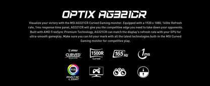 Msi mag artymis 242c 24’’ curved 1000r full hd 165hz 1ms - pc hardware
