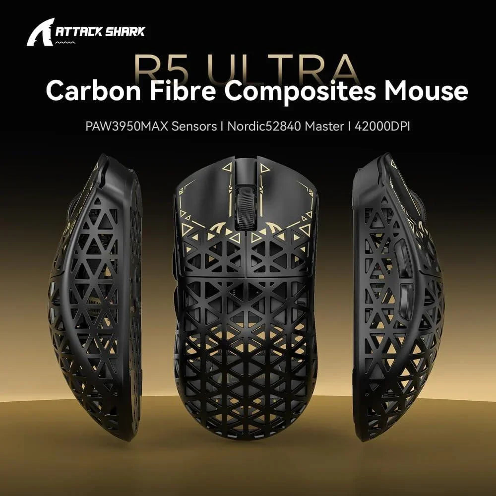 Attack shark r5ultra 8k carbon fiber wireless gaming mouse with 42000 dpi