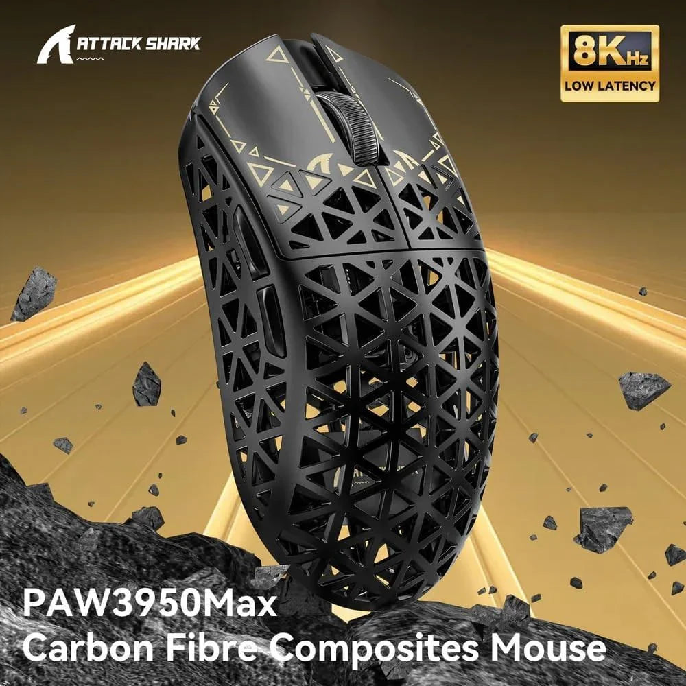 Attack shark r5ultra 8k carbon fiber wireless gaming mouse with 42000 dpi