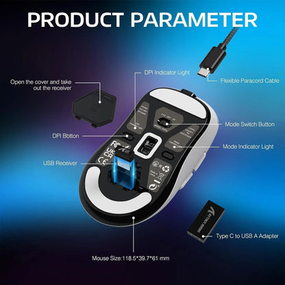 Attack shark x3pro 4k/8k lightweight wireless gaming mouse