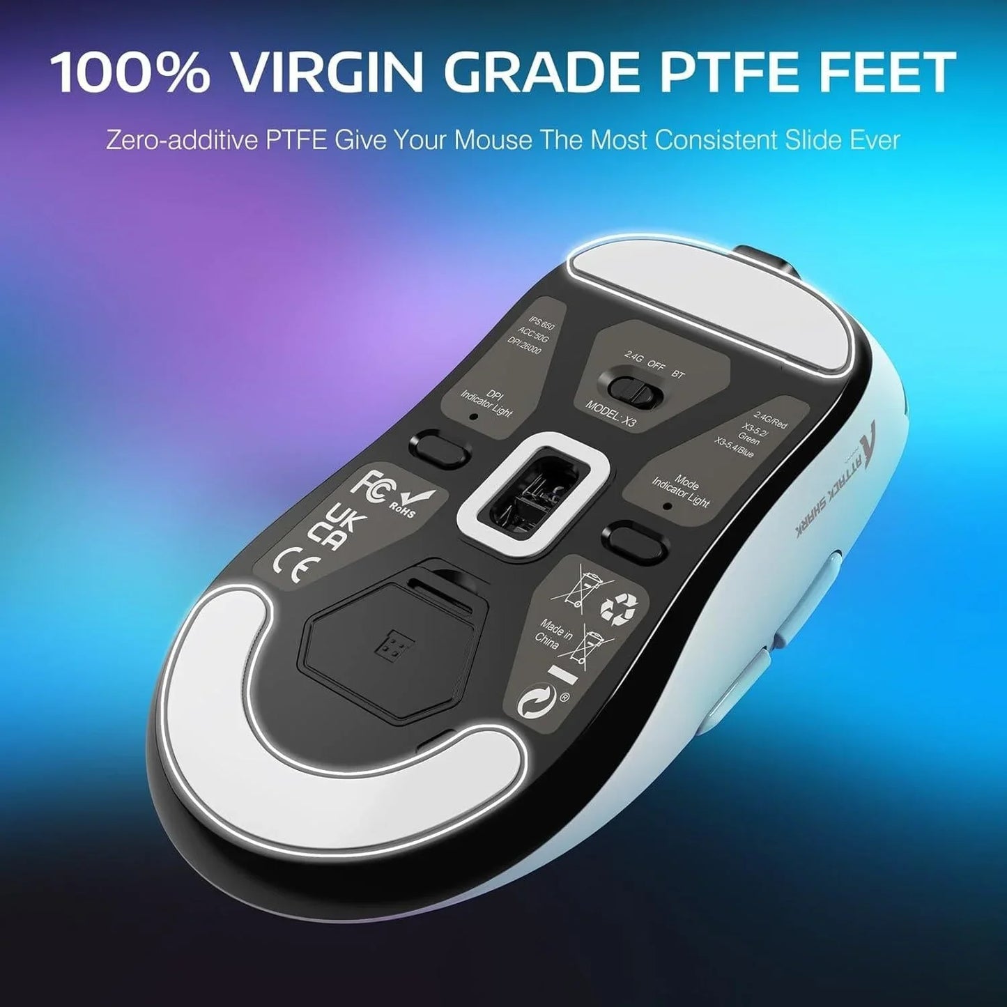 Attack shark x3pro 4k/8k lightweight wireless gaming mouse