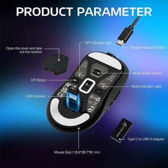 Attack shark x3pro 4k/8k lightweight wireless gaming mouse