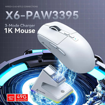 Attack shark x6 lightweight wireless gaming mouse with rgb backlight charging