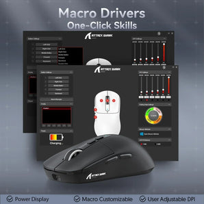 Attack shark x6 lightweight wireless gaming mouse with rgb backlight charging
