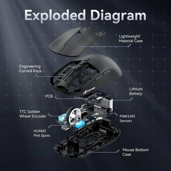 Attack shark x6 lightweight wireless gaming mouse with rgb backlight charging