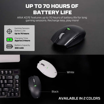 Fantech aria xd7e wireless gaming mouse - black mouse pads