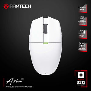 Fantech aria xd7e wireless gaming mouse - white mouse pads