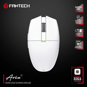 Fantech aria xd7e wireless gaming mouse - white mouse pads