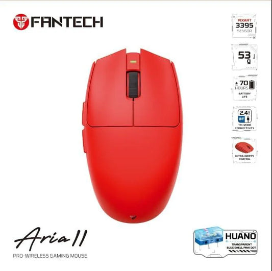 Fantech aria xd7v2 wireless gaming mouse 53g ultra-lightweight huano switches,