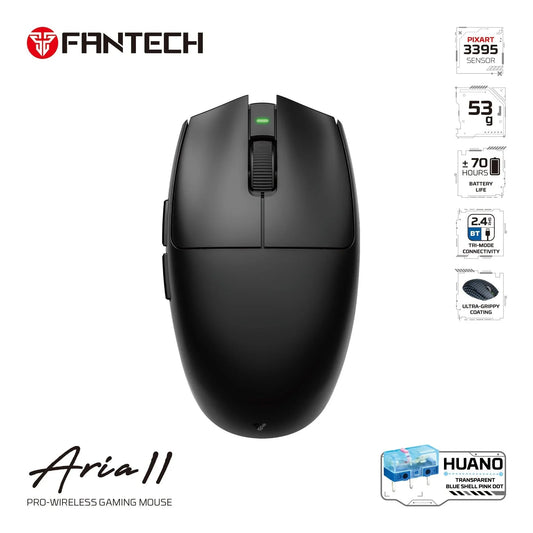 Fantech aria xd7v2 wireless gaming mouse 53g ultra-lightweight huano switches,