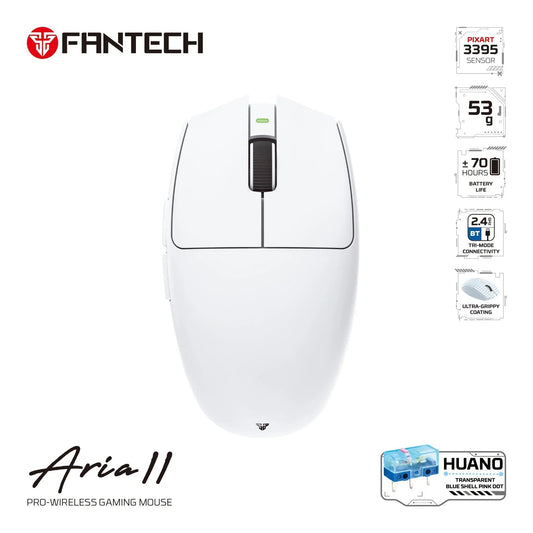 Fantech aria xd7v2 wireless gaming mouse 53g ultra-lightweight huano switches,