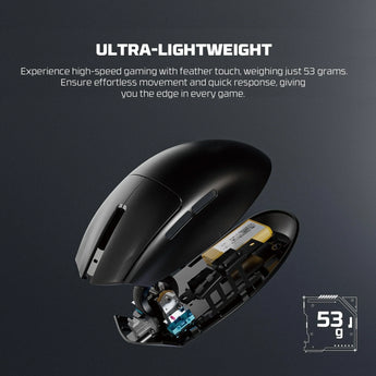 Fantech aria xd7v2 wireless gaming mouse 53g ultra-lightweight huano switches,