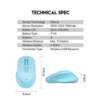 Fantech go w606 wireless office mouse