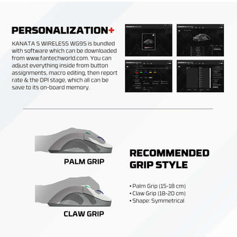 Fantech kanata s wg9s super maxfit wireless gaming mouse - dual mode connection