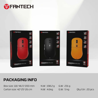 Fantech kanata s wg9s wireless gaming mouse - black mice & trackballs