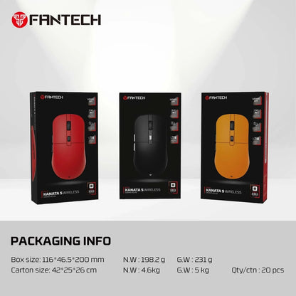 Fantech kanata s wg9s wireless gaming mouse - red mice & trackballs