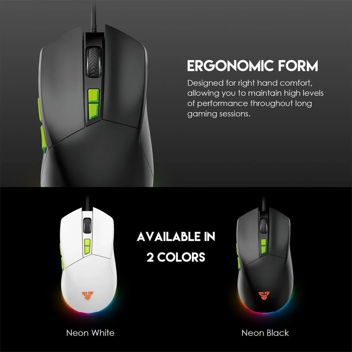 Fantech phantom ii vx6 neon macro gaming mouse