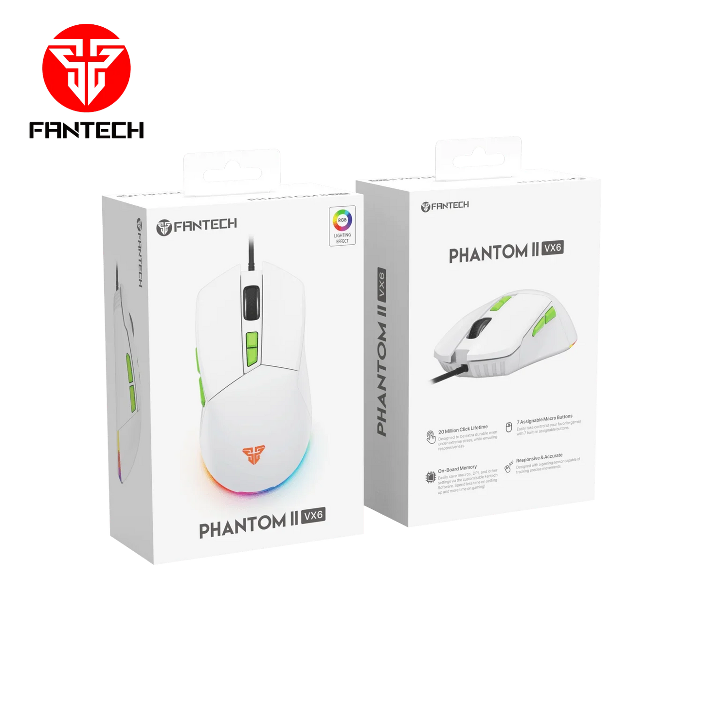 Fantech phantom ii vx6 neon macro gaming mouse