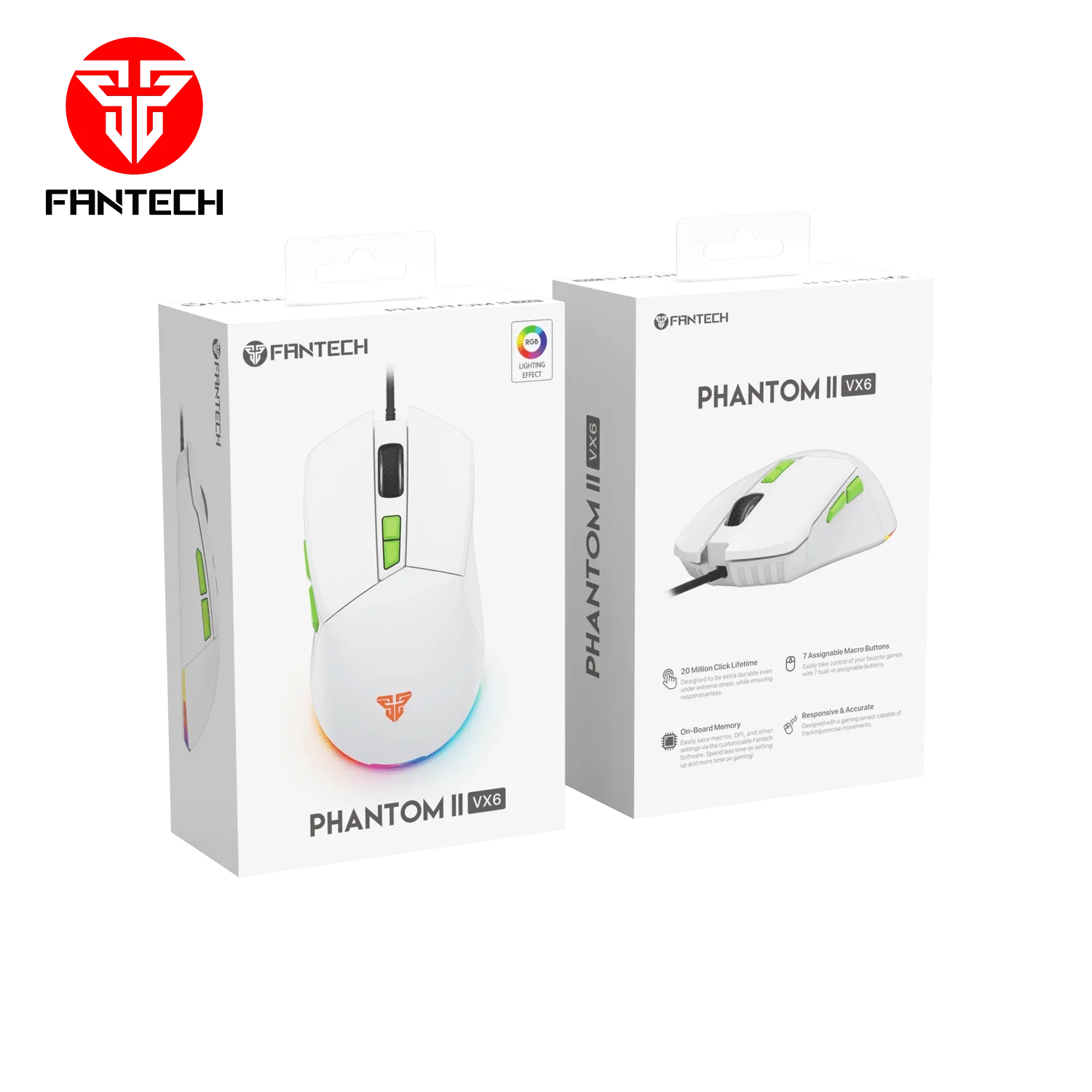 Fantech phantom ii vx6 neon macro gaming mouse