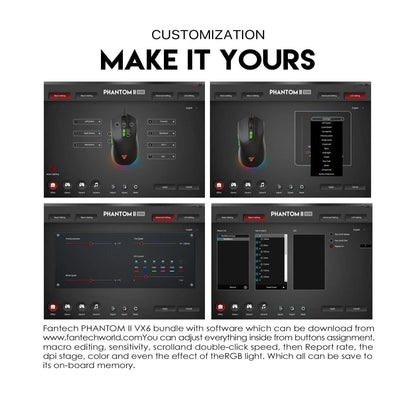 Fantech phantom ii vx6 neon macro gaming mouse