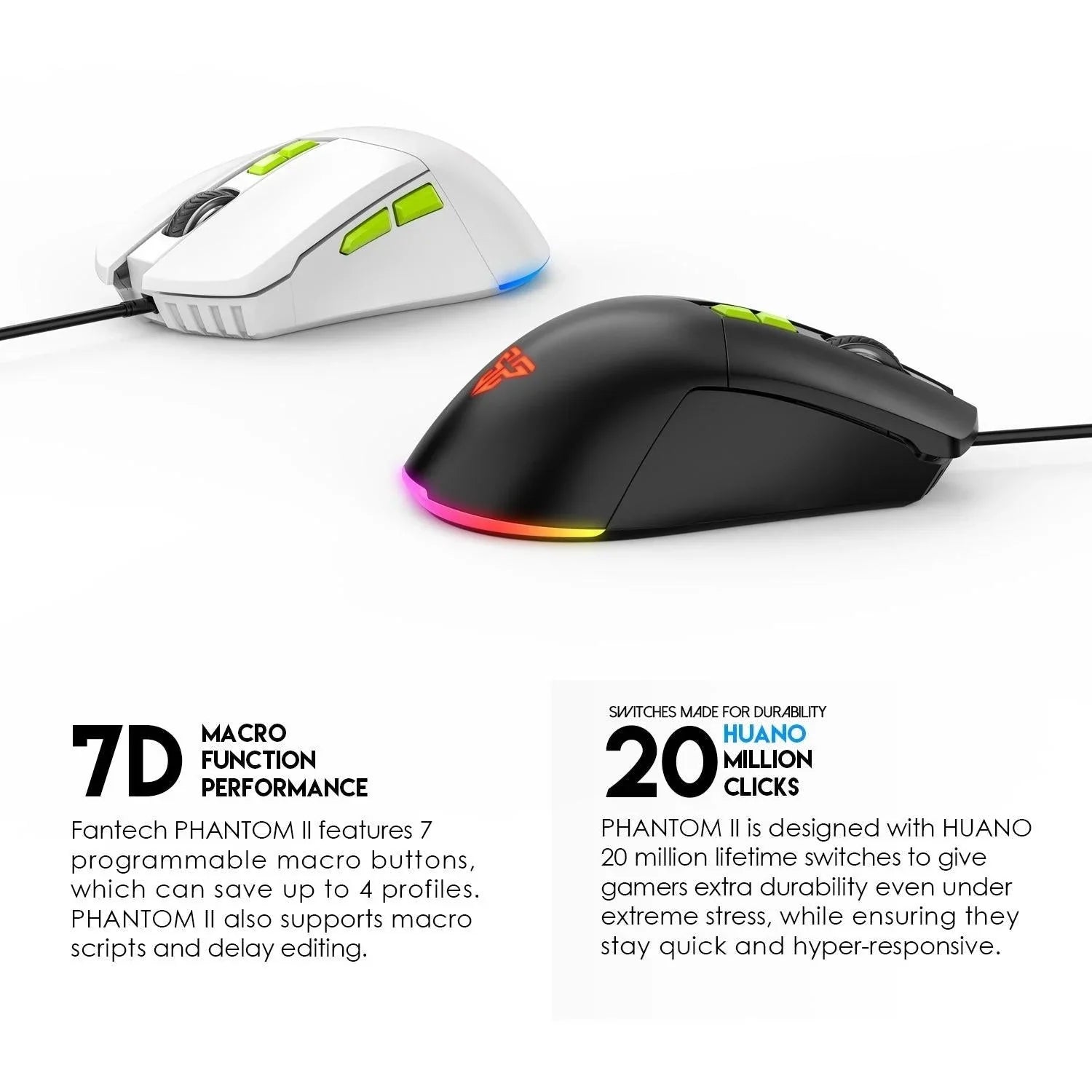 Fantech phantom ii vx6 neon macro gaming mouse