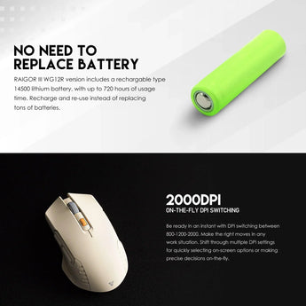 Fantech raigor gen iii wg12r rechargeable mouse wireless gaming