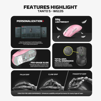Fantech wg13s tanto s wireless gaming mouse 8k mice & trackballs
