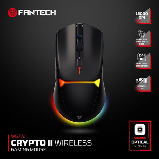 Fantech wg7v2 crypto ii wireless gaming mouse black mice & trackballs
