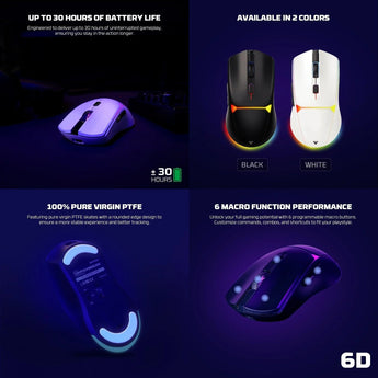 Fantech wg7v2 crypto ii wireless gaming mouse black mice & trackballs
