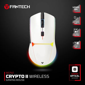 Fantech wg7v2 crypto ii wireless gaming mouse white mice & trackballs