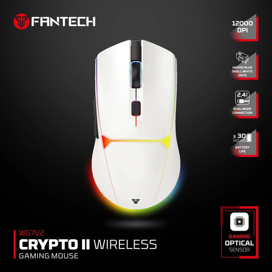 Fantech wg7v2 crypto ii wireless gaming mouse white mice & trackballs