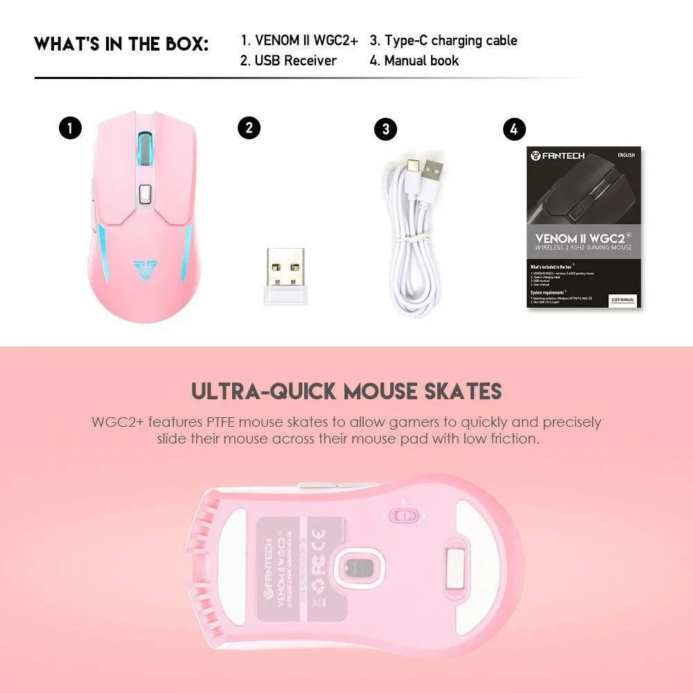 Fantech wgc2+ venom ii sakura wireless mouse