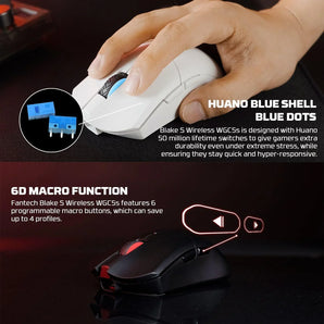 Fantech wgc5s blake s dual mode wireless gaming mouse - black mice & trackballs