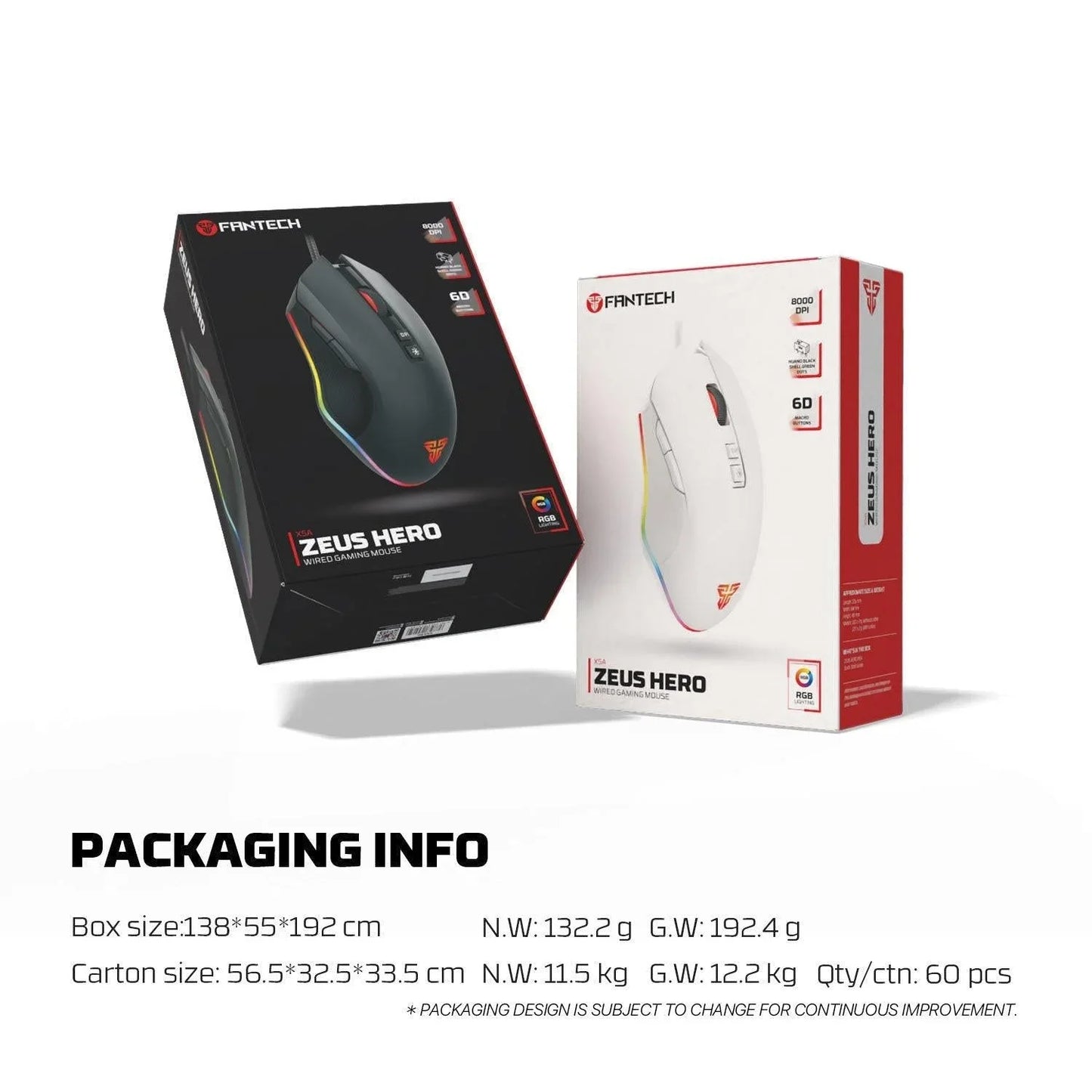 Fantech zeus x5a gaming mouse 8000 dpi mice & trackballs