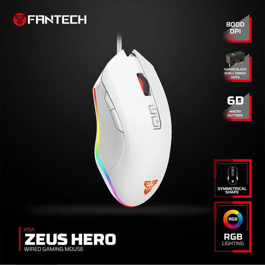 Fantech zeus x5a gaming mouse 8000 dpi mice & trackballs