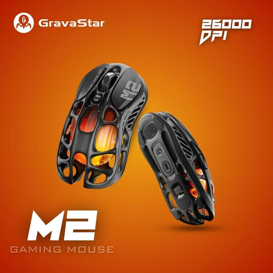 Gravastar mercury m2 wireless gaming mouse with 26,000 dpi paw3395dm sensor